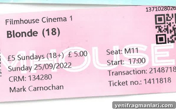 Why Closing Edinburgh Filmhouse and the Film Festival Matters 6 My most recent Filmhouse ticket stub for ‘Blonde’