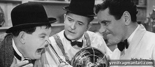 Laurel and Hardy in a scene from Tit for Tat