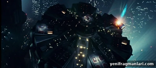 10 Iconic Blade Runner Moments 4 Spinner descending toward the police station