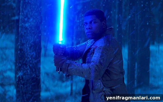 Rey and Finn duel Kylo Ren