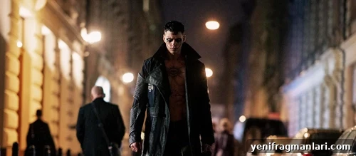 Bill Skarsgård donning a leather jacket in the 2024 remake of The Crow.