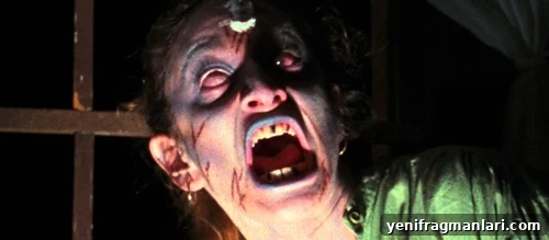 Top 10 Iconic Evil Dead Moments 7 Cheryl's transformation into a 'Deadite' in Sam Raimi horror film 'The Evil Dead' (1981).