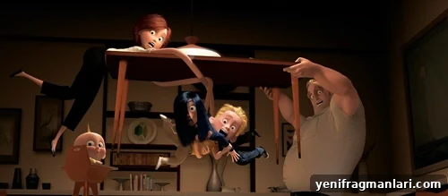 10 Unforgettable Moments from The Incredibles 7 The chaotic Parr family dinner scene from The Incredibles.