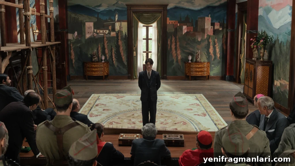 La Bola Negra: Queer History, Art, Desire and Legacy 5 Carlos stands alone before a group of men in a formal room in La Bola Negra